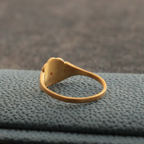 クラウド リング 11号 - マット / ガーネット / K18メッキ | Cloud ring #11 - matte finish / garnet / 18K plating