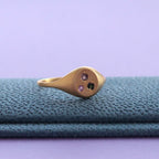 スリム オーバル シグネット リング 13号 - マット / トルマリン / K18メッキ  | Slim Oval Signet Ring #13 - matte finish / Tourmaline / 18K plating