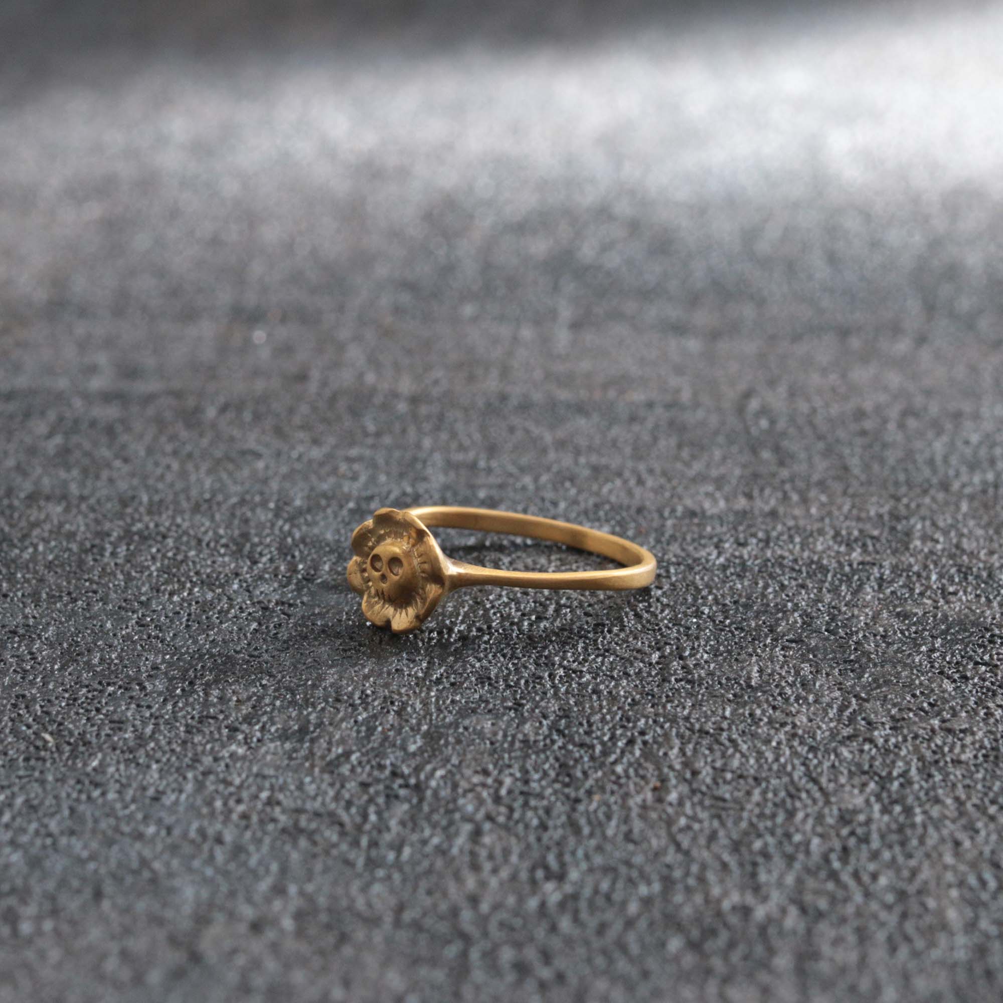 Skull And Flower Ring