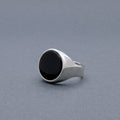 Black Onyx Cabochon Signet Ring