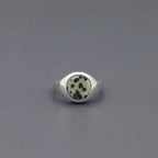 スリム ダルメシアン ジャスパー シグネット リング | Slim dalmatian jasper signet ring