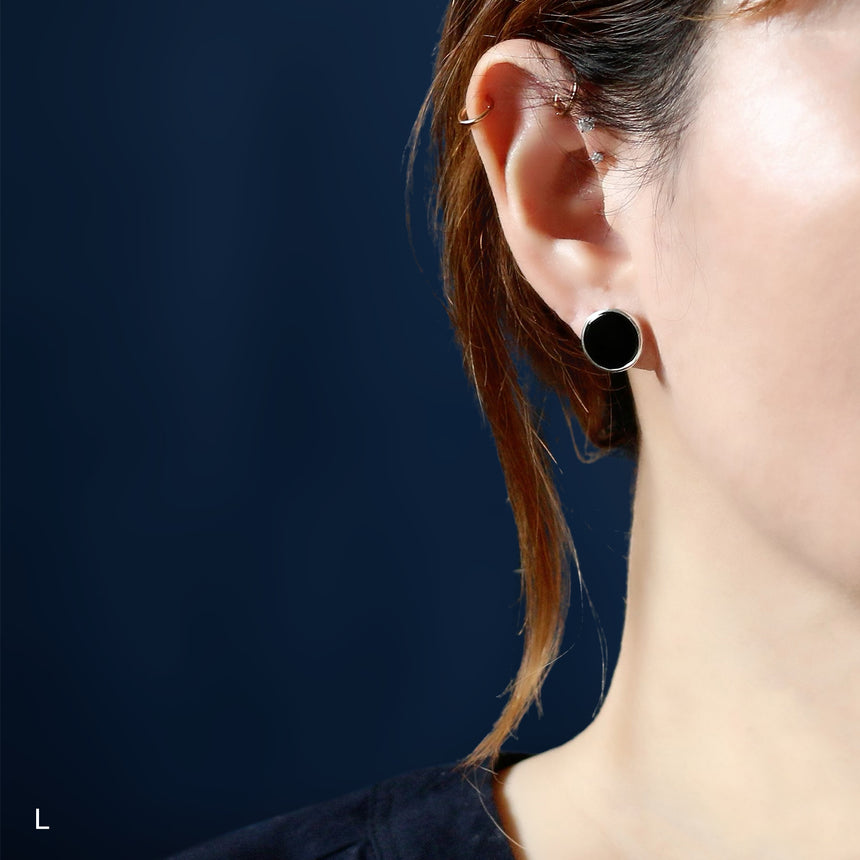 ブラック オニキス スタッド ピアス（片耳） | Black onyx stud earring