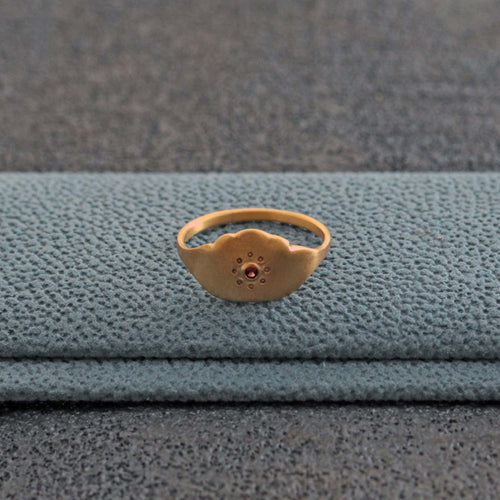 Cloud Ring #11 - Matte Finish / Garnet / 18K Plating